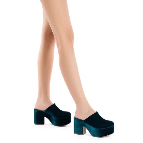 Brand New Miso Platform Clog In Deepsea Velvet - Picture 3 of 8